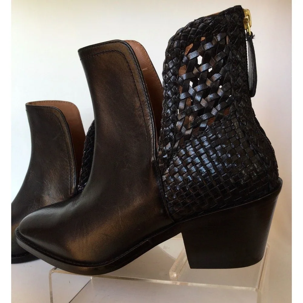 NEW LUCKY BRAND Kaedynce Leather Booties, Black (Size 7 M) - Picture 8 of 12